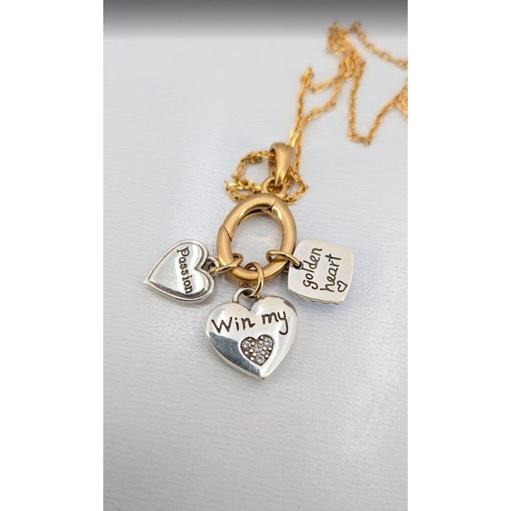 Brighton One Heart Necklace JM7687 Gold Silver Blue Red Enamel Crystal 16-19in - Picture 11 of 14